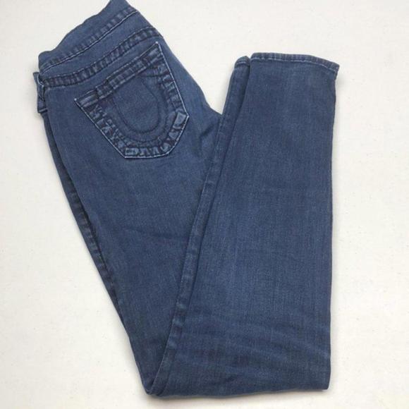 VINTAGE TRUE RELIGION CASEY SKINNY JEANS 27x28 MADE IN USA 🇺🇸 - Picture 3 of 12